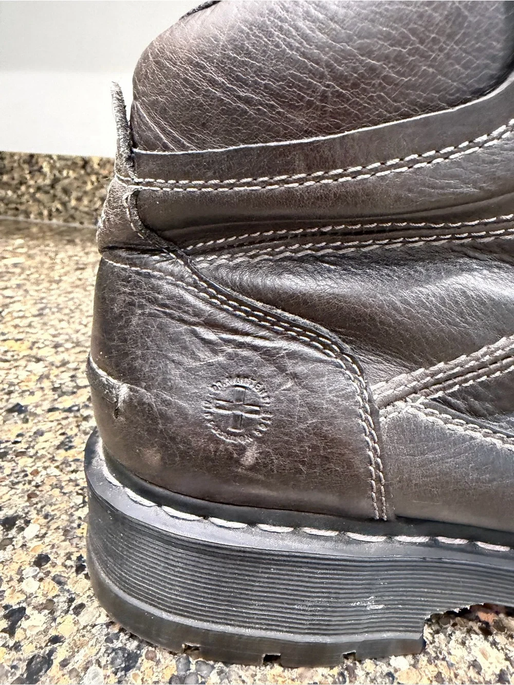 Men's  Dr Marten Soren   Black Leather Lace-Up Work Boots 13